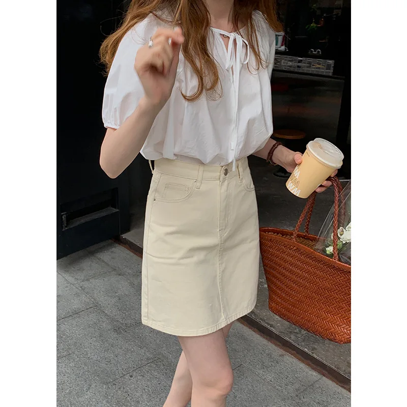 Neck TG Round Lace Up Shirt women's 2021 summer new soft snow spinning solid loose short sleeve top 13835
Neck TG Round Lace Up Shirt women's 2021 summer new soft snow spinning solid loose short sleeve top 13835