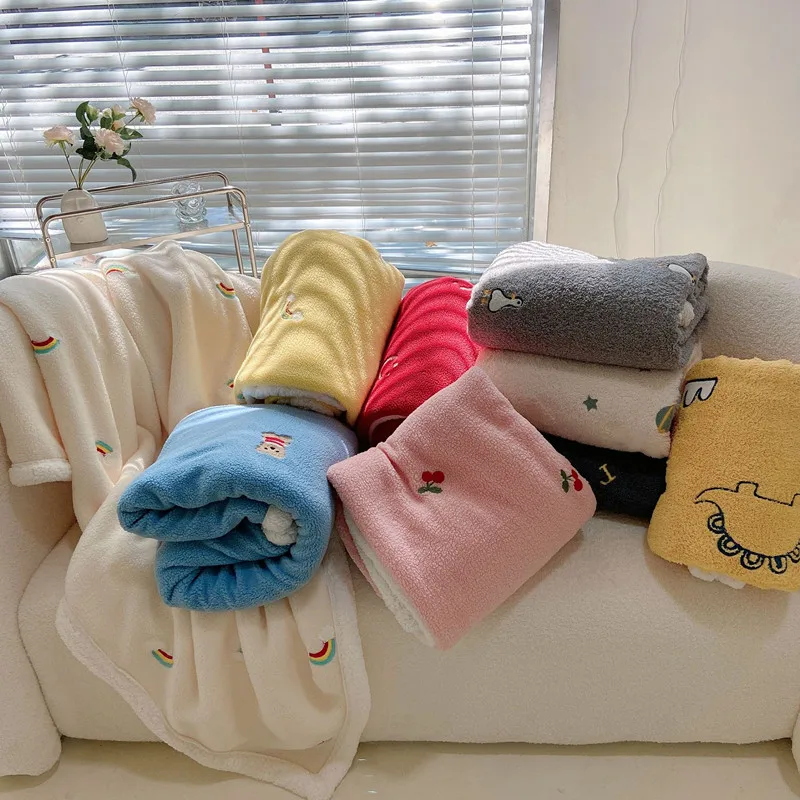 Newborn Winter Autumn Blanket Cover for Baby Cherry Rainbow Embroidered Kids Plush Blankets Infant Bed Cot Crib Quilt Bedcover
Newborn Winter Autumn Blanket Cover for Baby Cherry Rainbow Embroidered Kids Plush Blankets Infant Bed Cot Crib Quilt Bedcover