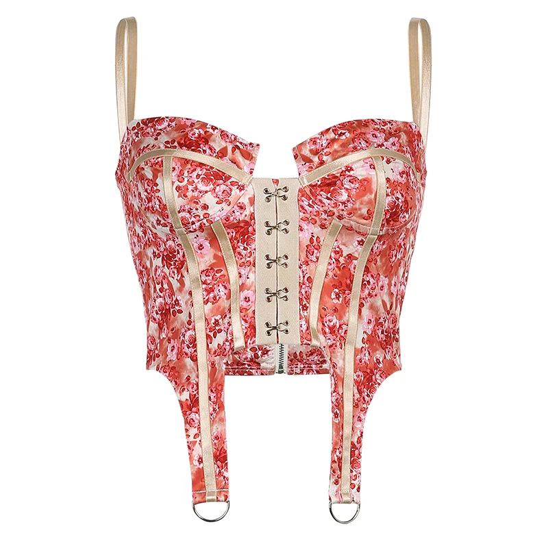 Rockmore Sexy Vintage Corset Crop Tops For Women Flower Print Clothes Sleeveless Backless Button Tank Top Camis Summer Bustiers
Rockmore Sexy Vintage Corset Crop Tops For Women Flower Print Clothes Sleeveless Backless Button Tank Top Camis Summer Bustiers