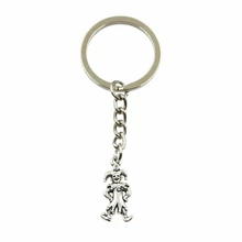 Factory Price Clown Joker Jester Pendant Key Ring Metal Chain Silver Color Men Car Gift Souvenirs Keychain Dropshipping