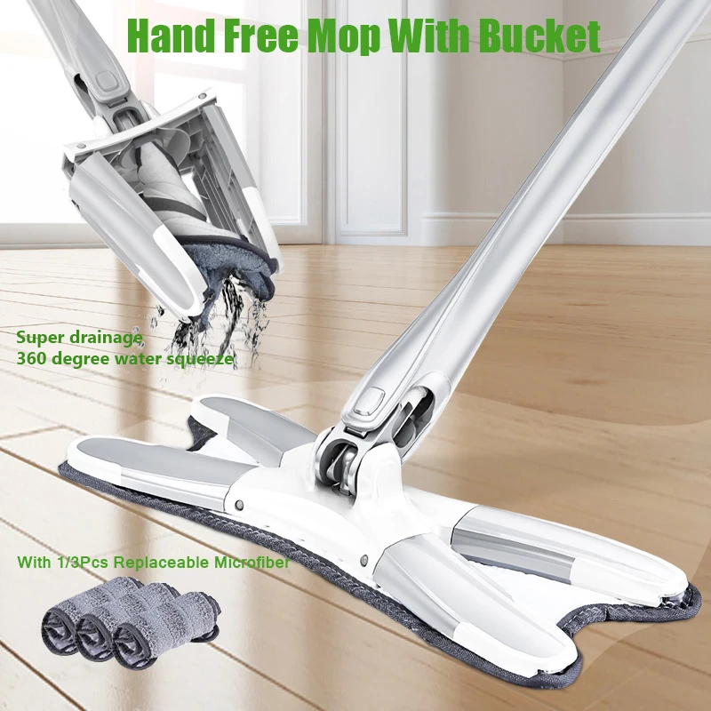 X-type Lazy 360 Squeeze Mop Flat Floor Hand-free With 1/3pcs Reusable Microfiber Pads For Home Replace Household Cleaning Tools
X-type Lazy 360 Squeeze Mop Flat Floor Hand-free With 1/3pcs Reusable Microfiber Pads For Home Replace Household Cleaning Tools