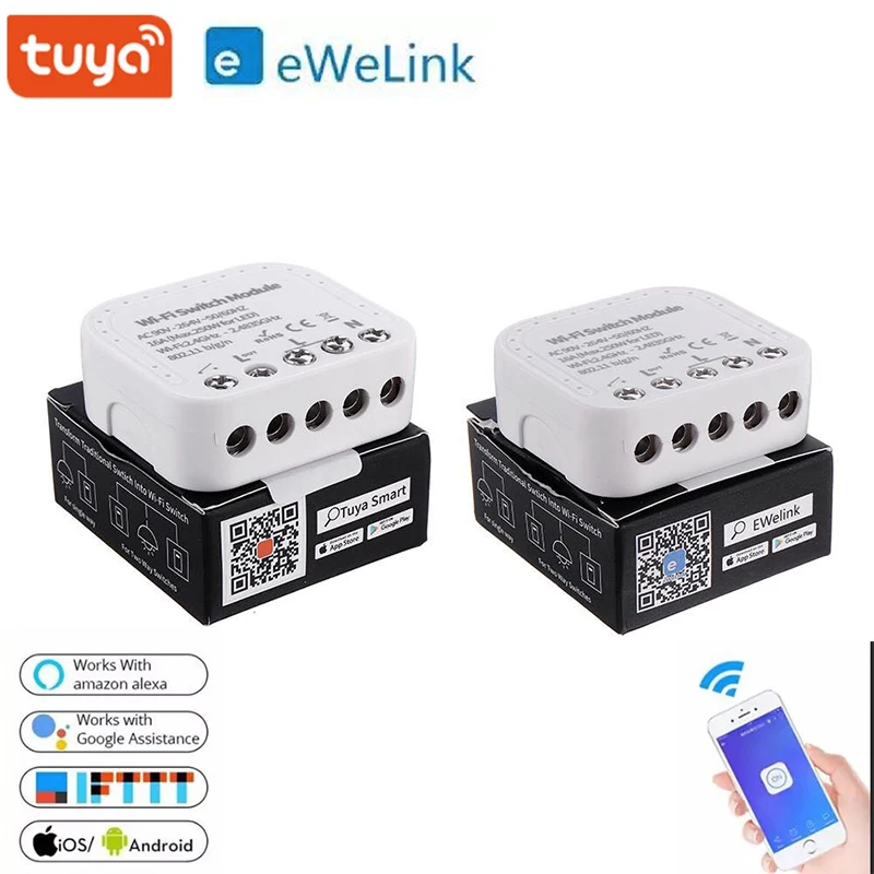 Модуль интеллектуального переключателя Wi-Fi Tuya/ Ewelink, автоматический выключатель, управление через приложение, 16 А, поддержка внешнего интел...
Модуль интеллектуального переключателя Wi-Fi Tuya/ Ewelink, автоматический выключатель, управление через приложение, 16 А, поддержка внешнего интел...