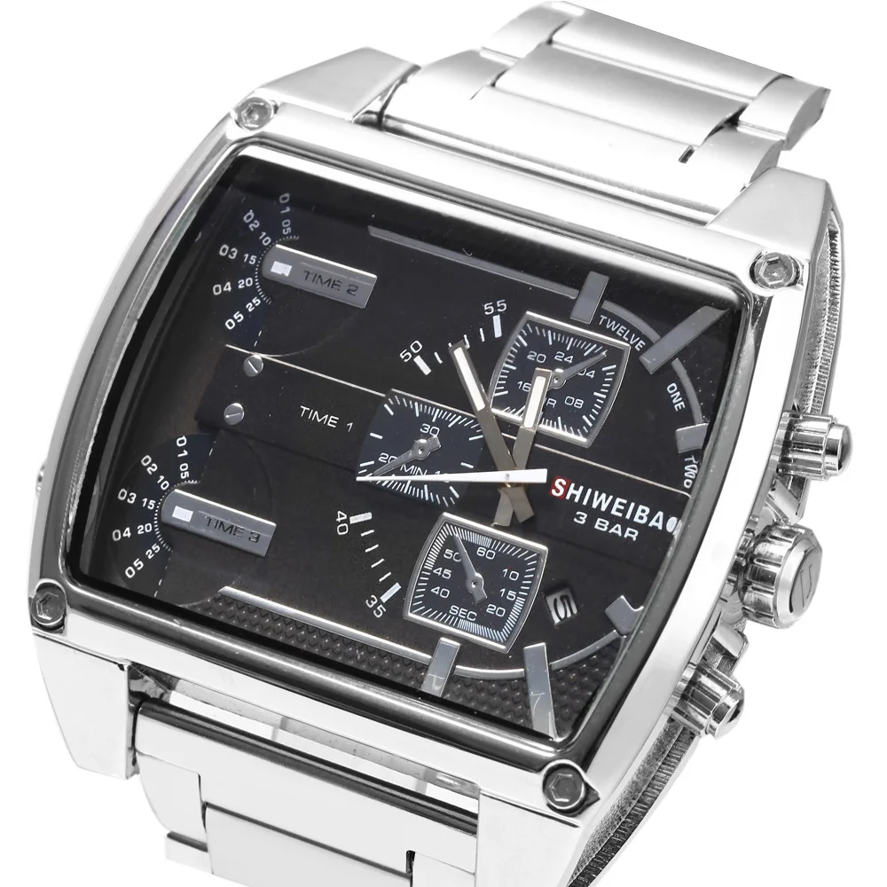 Мужские водонепроницаемые кварцевые часы с большим циферблатом и датой
Мужские водонепроницаемые кварцевые часы с большим циферблатом и датой