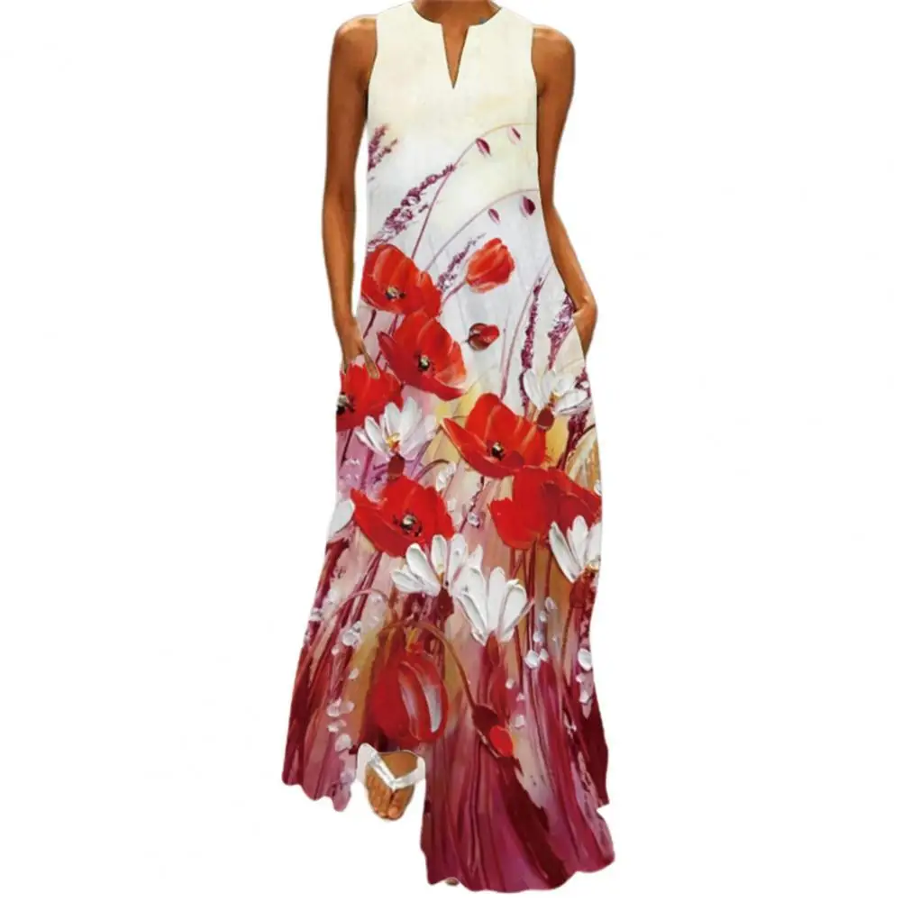 Summer Women Dress Stylish Sleeveless Butterfly Print V Neck Large Hem Maxi Dress Boho Summer vetement femme 2021
Summer Women Dress Stylish Sleeveless Butterfly Print V Neck Large Hem Maxi Dress Boho Summer vetement femme 2021