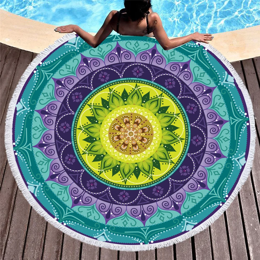 3D Mandala Sun Pattern 150cm Large Round Beach Towel With Fringed Shawl Towels For Adults Tassel Microfiber Blanket T602
3D Mandala Sun Pattern 150cm Large Round Beach Towel With Fringed Shawl Towels For Adults Tassel Microfiber Blanket T602