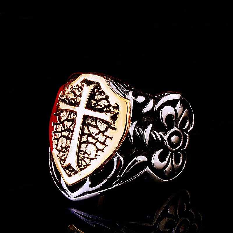 Vintage accessories titanium steel cross ring for men,fashion jewelry shield stainless stee trendy men ring
Vintage accessories titanium steel cross ring for men,fashion jewelry shield stainless stee trendy men ring