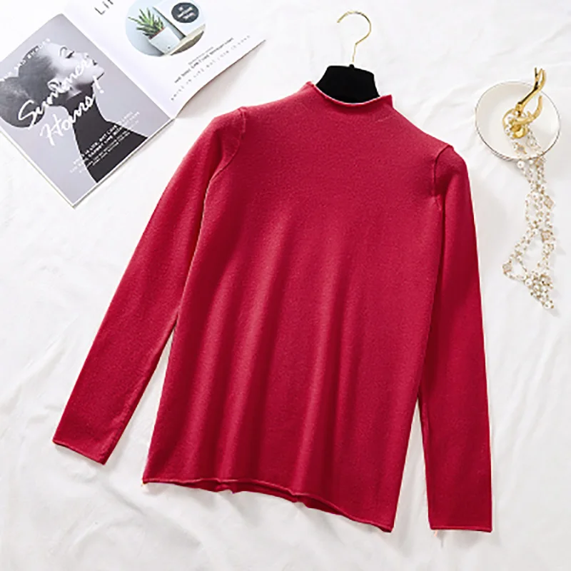 Women Knitted T-shirts Turnelneck Tees Plain Solid Knitted Short Sleeve Casual O-neck T-Shirts For Women 2020 Autumn
Women Knitted T-shirts Turnelneck Tees Plain Solid Knitted Short Sleeve Casual O-neck T-Shirts For Women 2020 Autumn