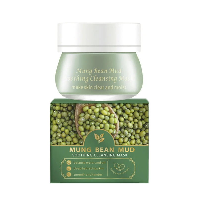 

120g Mung Bean Mud Masks Pore Cleanser Moisturizing Oil Control Peeling Acne Blackhead Treatment Mask Remover