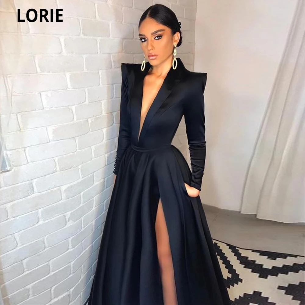 LORIE Simple Black Long Meramid Evening Dresses 2022 Side Split V-neck Long Sleeves Formal Prom Dress Arabic Dubai Party Gowns
LORIE Simple Black Long Meramid Evening Dresses 2022 Side Split V-neck Long Sleeves Formal Prom Dress Arabic Dubai Party Gowns