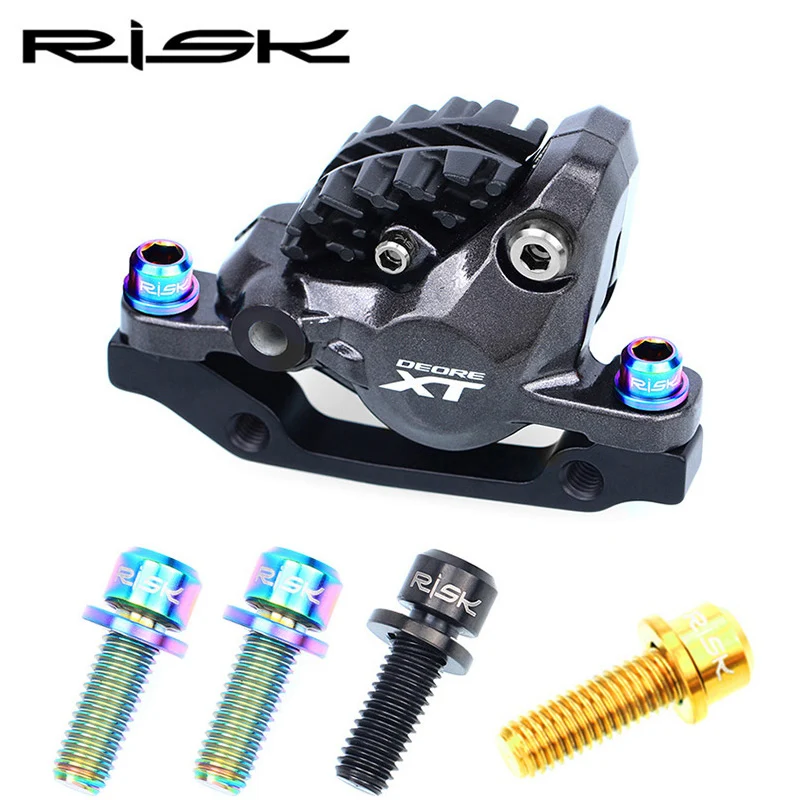RISK 4pcs 6x18mm Titanium Screws With Groove Gasket for Bicycle Disc Brake Fixing MTB Bike Hydraulic Brake Bolts SLX XT Fixed
RISK 4pcs 6x18mm Titanium Screws With Groove Gasket for Bicycle Disc Brake Fixing MTB Bike Hydraulic Brake Bolts SLX XT Fixed