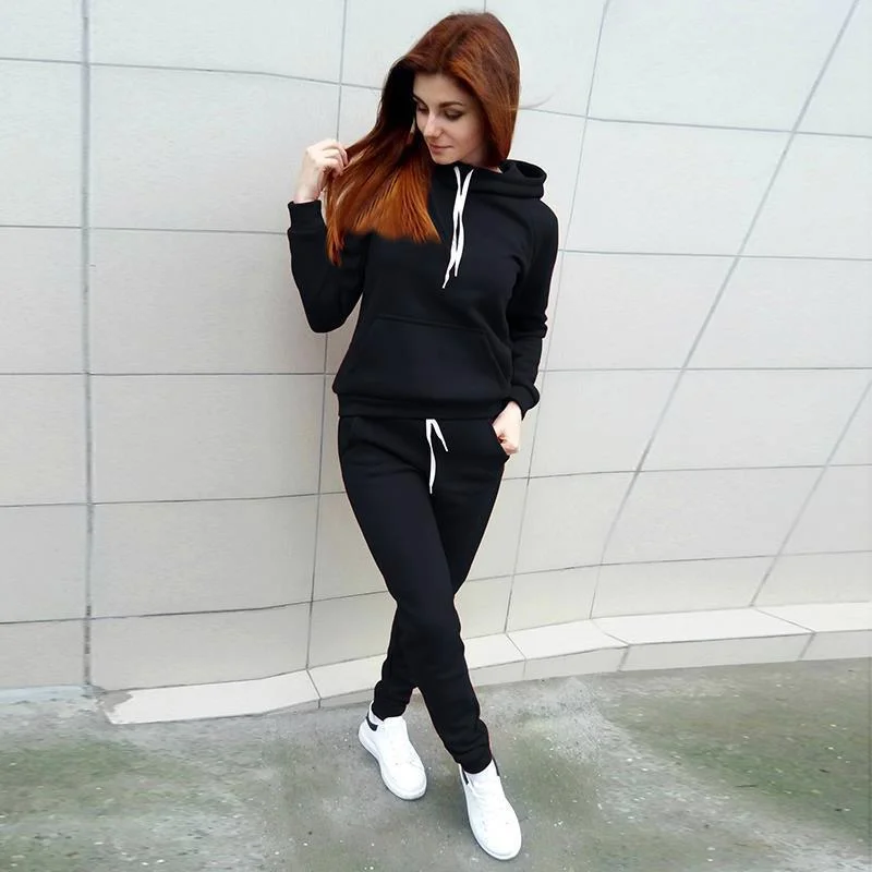 European and American Fashion Casual Suit Women Autumn Winter New Plush Hooded Sanitary Pants Women Foreign Trade Fashion Women
European and American Fashion Casual Suit Women Autumn Winter New Plush Hooded Sanitary Pants Women Foreign Trade Fashion Women