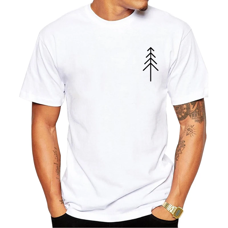 Рекламная минималистская Мужская футболка TEEHUB с принтом дерева футболки