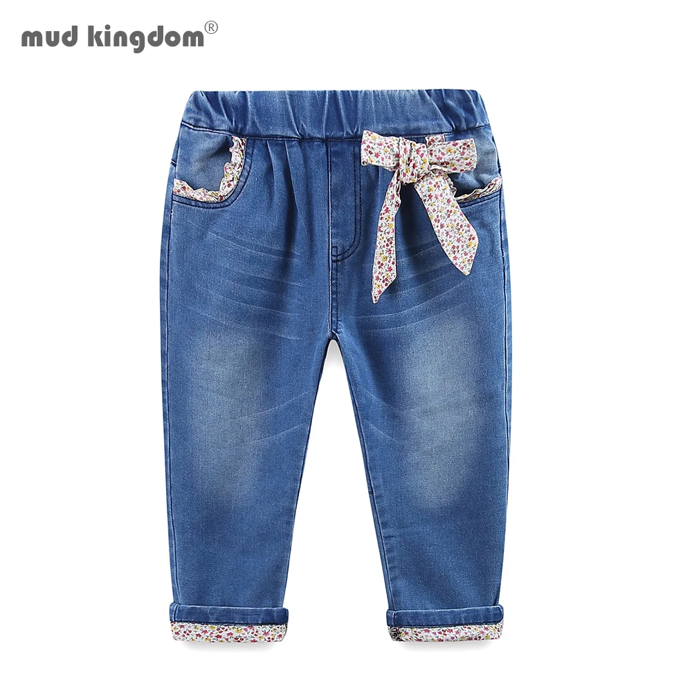 Mudkingdom Girls Jeans Fashion Floral Ribbon Floral Bow Cotton Long Denim Pants Children Trousers for Girls Pocket Kids Clothes
Mudkingdom Girls Jeans Fashion Floral Ribbon Floral Bow Cotton Long Denim Pants Children Trousers for Girls Pocket Kids Clothes