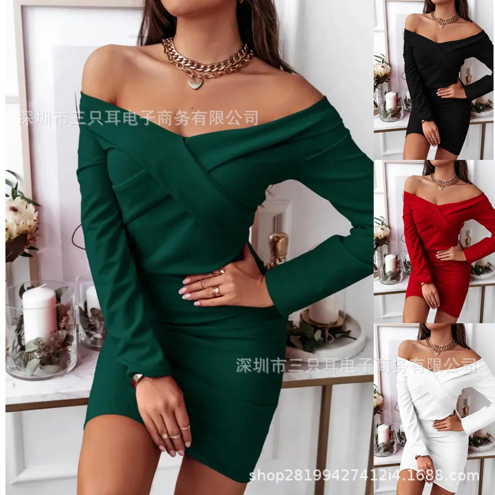 Cross Bodycon Dress Woman Long Sleeve Spring Autumn Women's Dress Female V-Neck Sheath Solid Casual Dresses for Women 2021 New
Cross Bodycon Dress Woman Long Sleeve Spring Autumn Women's Dress Female V-Neck Sheath Solid Casual Dresses for Women 2021 New