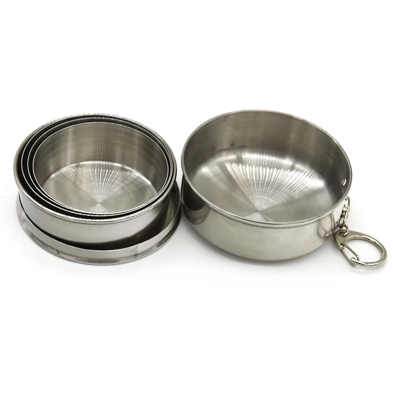 Camping Hiking Cup Stainless Steel Folding Cup With Keychain Portable Retractable Telescopic Cups Outdoor Water Drinking Cup
Camping Hiking Cup Stainless Steel Folding Cup With Keychain Portable Retractable Telescopic Cups Outdoor Water Drinking Cup