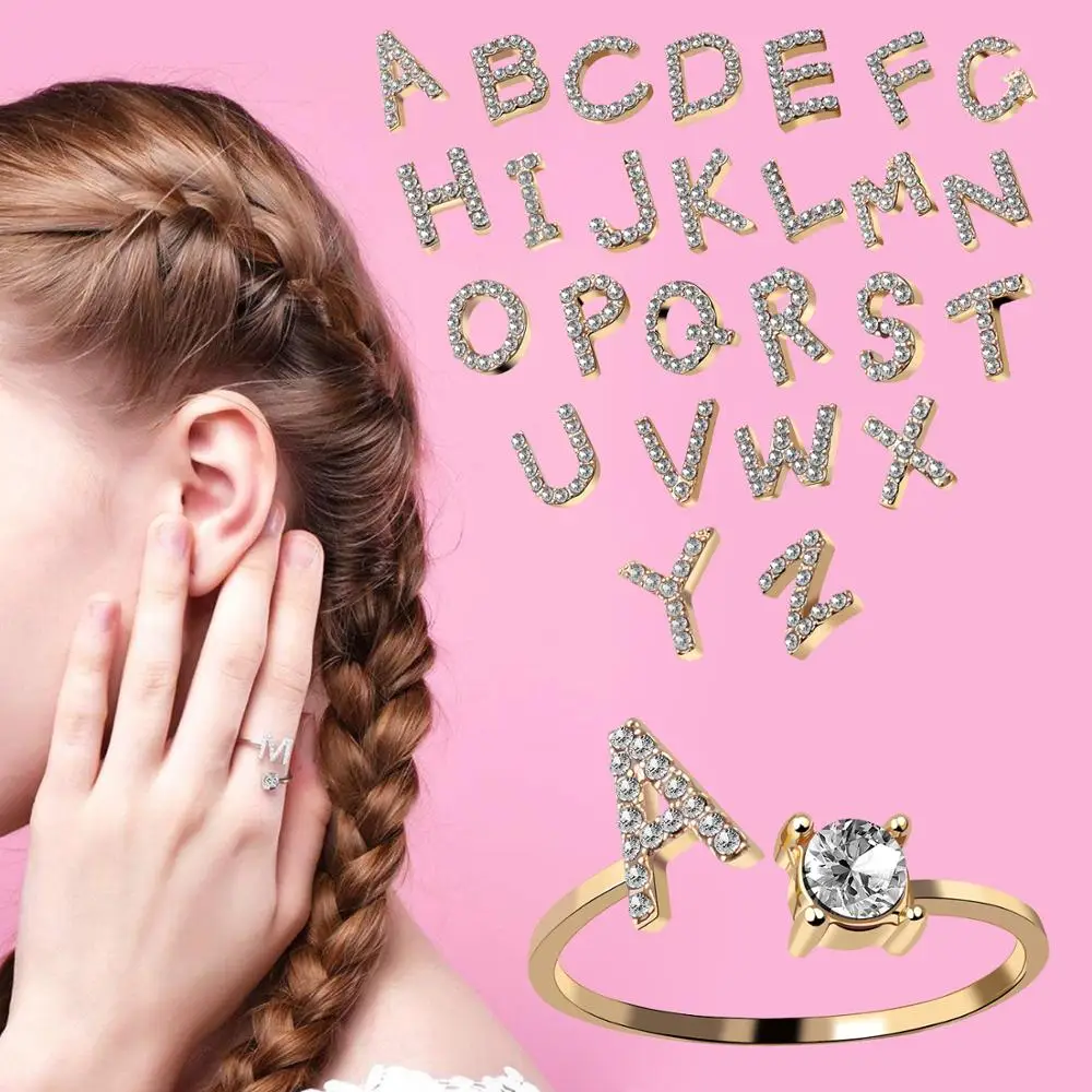 A-Z Letter Gold Color Metal Adjustable Opening Ring Initials Name Alphabet Female Creative Finger Rings Trendy Party Jewelry
A-Z Letter Gold Color Metal Adjustable Opening Ring Initials Name Alphabet Female Creative Finger Rings Trendy Party Jewelry