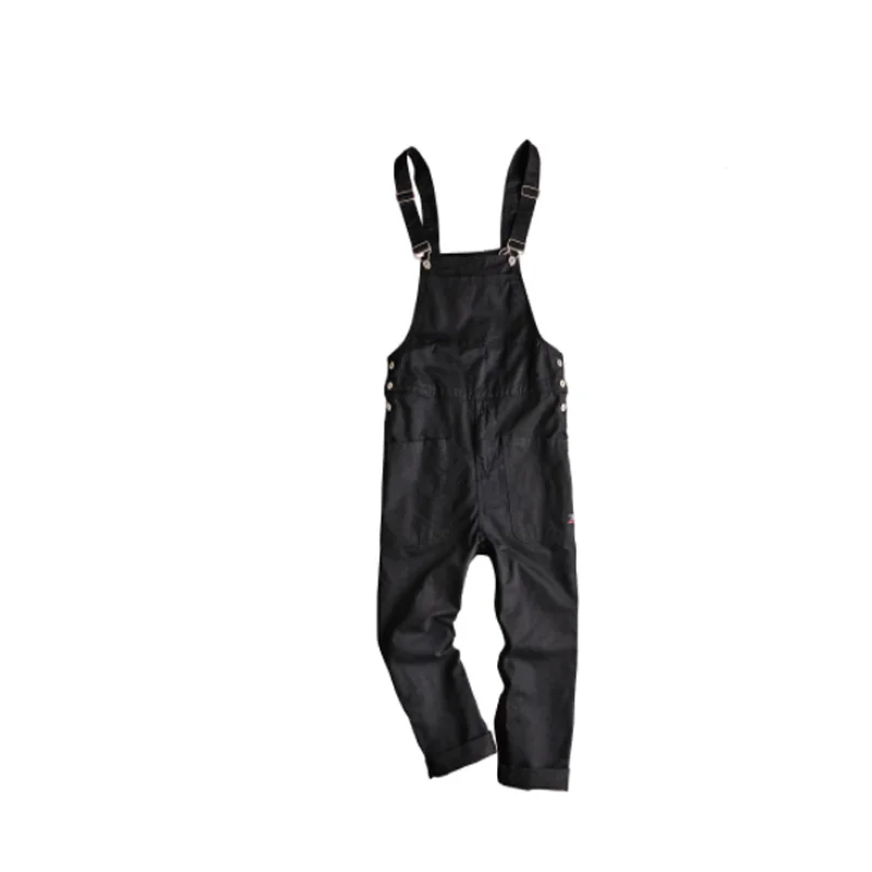 

Mono negro japonés para hombre, peto recto, Hip Hop, pantalones Cargo con bolsillo grande, pantalones informales, ropa