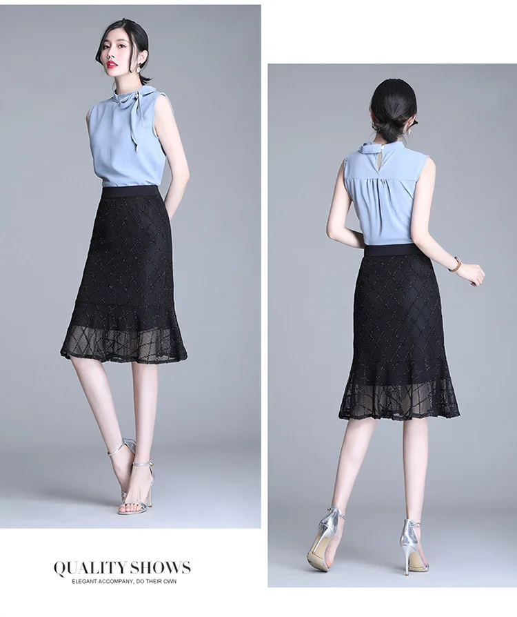 2021 Summer Women High Waist Slim Casual Black Fishtail Skirt Office Lady Elegant Chic Plus Size Knee-length Bodycon Skirts 8237
2021 Summer Women High Waist Slim Casual Black Fishtail Skirt Office Lady Elegant Chic Plus Size Knee-length Bodycon Skirts 8237