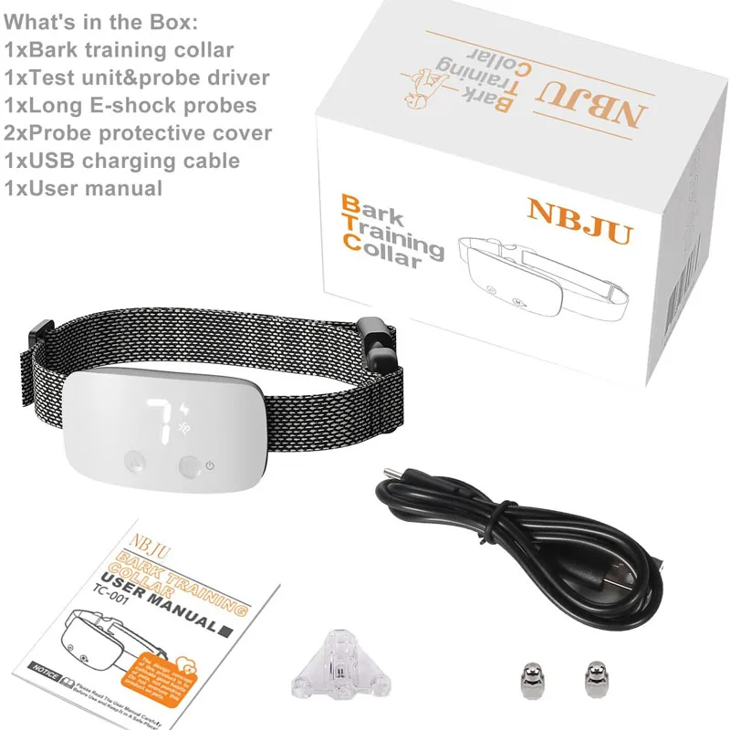 Rechargeable Anti Barking Training Collar No Bark Collar 7 Adjustable Sensitivity and Intensity Levels for Small Large Dogs
Rechargeable Anti Barking Training Collar No Bark Collar 7 Adjustable Sensitivity and Intensity Levels for Small Large Dogs