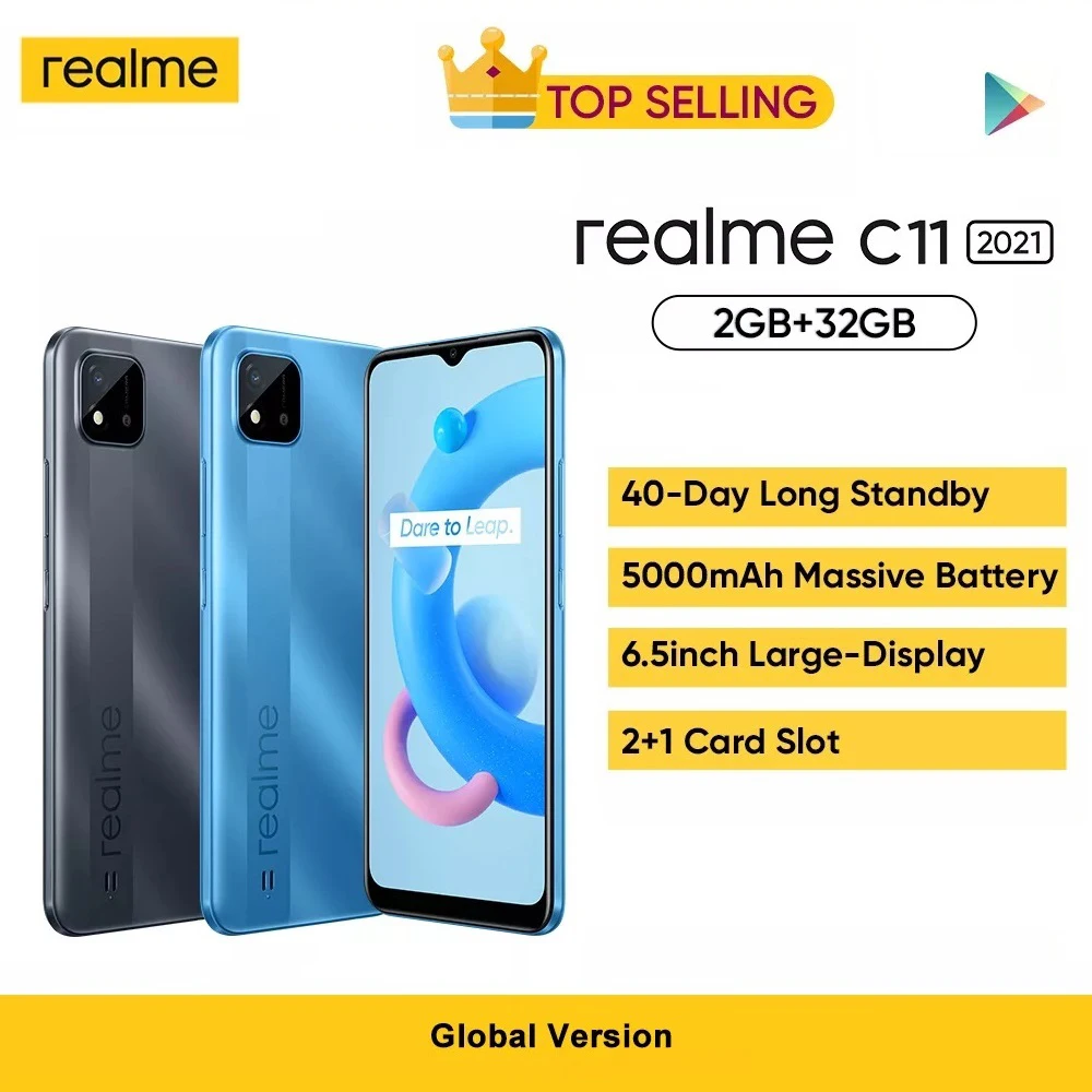 realme C11 2021 Smart phone Global Version Multi Language Google Play 2GB 32GB 6.5 HD+ Diaplay 5000mAh mega Battery 2 SIM 1 SD
realme C11 2021 Smart phone Global Version Multi Language Google Play 2GB 32GB 6.5 HD+ Diaplay 5000mAh mega Battery 2 SIM 1 SD