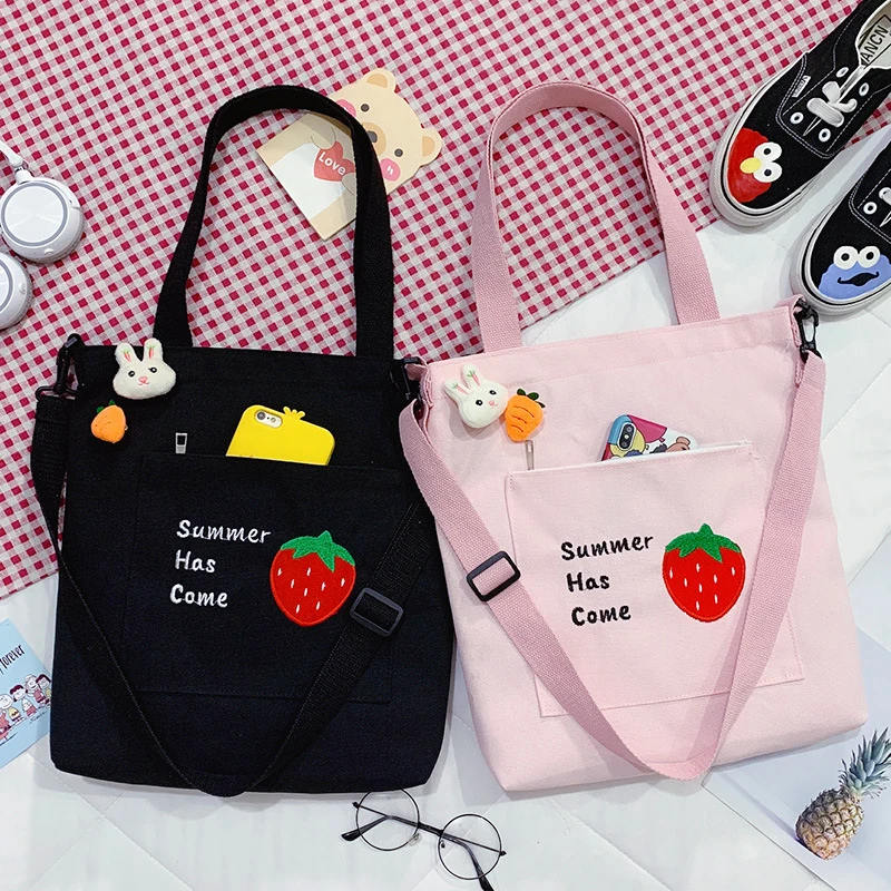 Bag Bag Woman Handbag Casual Shoppers Fashion Female Cute Cartoon Embroidered Canvas Schoolbags Strawberry Totes Crossbody Bags
Bag Bag Woman Handbag Casual Shoppers Fashion Female Cute Cartoon Embroidered Canvas Schoolbags Strawberry Totes Crossbody Bags