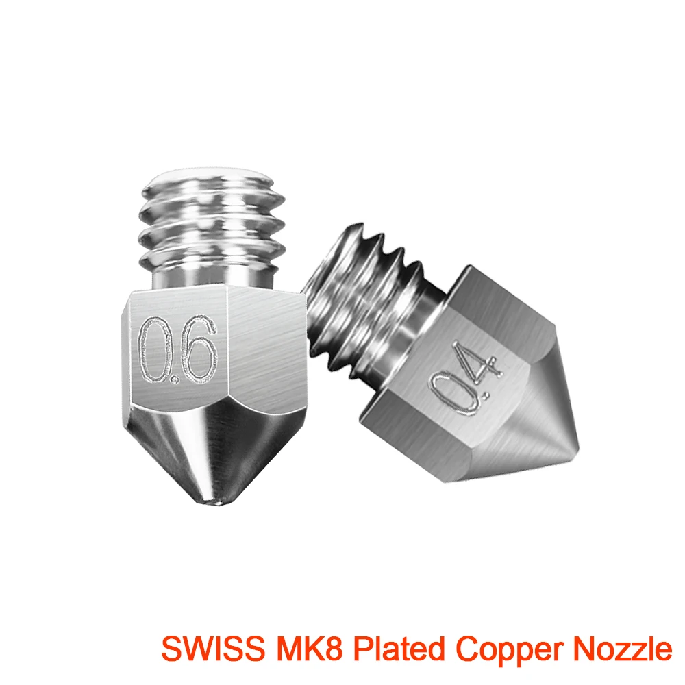 

BIQU SWISS MK8 Nozzle Plated Copper High Temperature Durable Filament 1.75MM PLA ABS 3D Printer Parts For CR10 Ender3 V2 Hotend