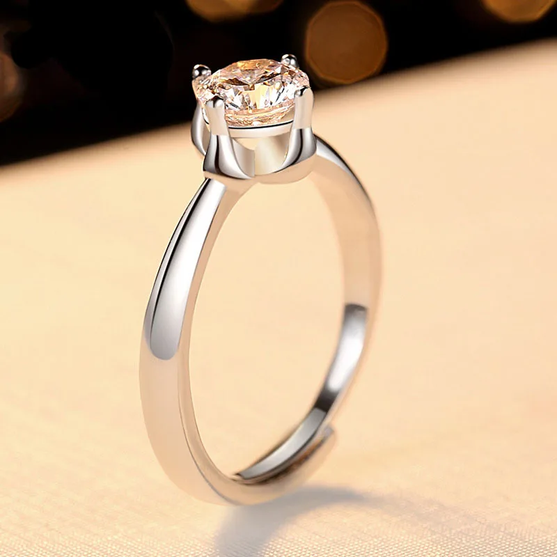 6mm CZ Stone Hearts and Arrows Cut Solitaire Ring Classic Engagement Solid 925 Sterling Silver Proposal Gift for Lover | Украшения и