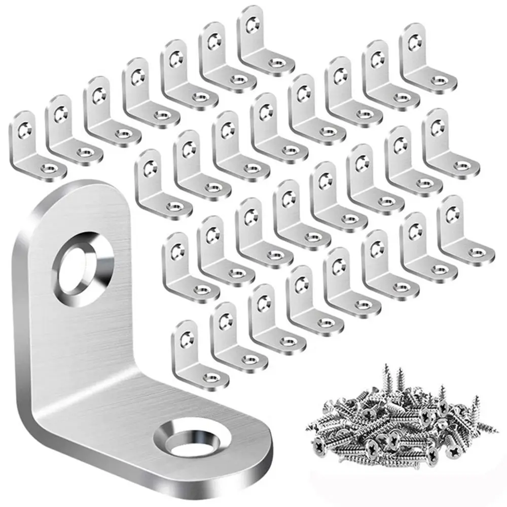 30PCS L Shape Bracket Corner with Screws, Corner Bracket, Angle Bracket Fastener for Wood Furniture Bedframe Cabinet
30PCS L Shape Bracket Corner with Screws, Corner Bracket, Angle Bracket Fastener for Wood Furniture Bedframe Cabinet