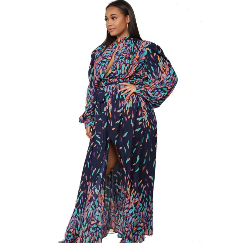 Plus Size Charming Women Party Dress Gorgeous Florals Printing Long Sleeves Hollow Out Side Split A Line Fashion Runway Dresses
Plus Size Charming Women Party Dress Gorgeous Florals Printing Long Sleeves Hollow Out Side Split A Line Fashion Runway Dresses