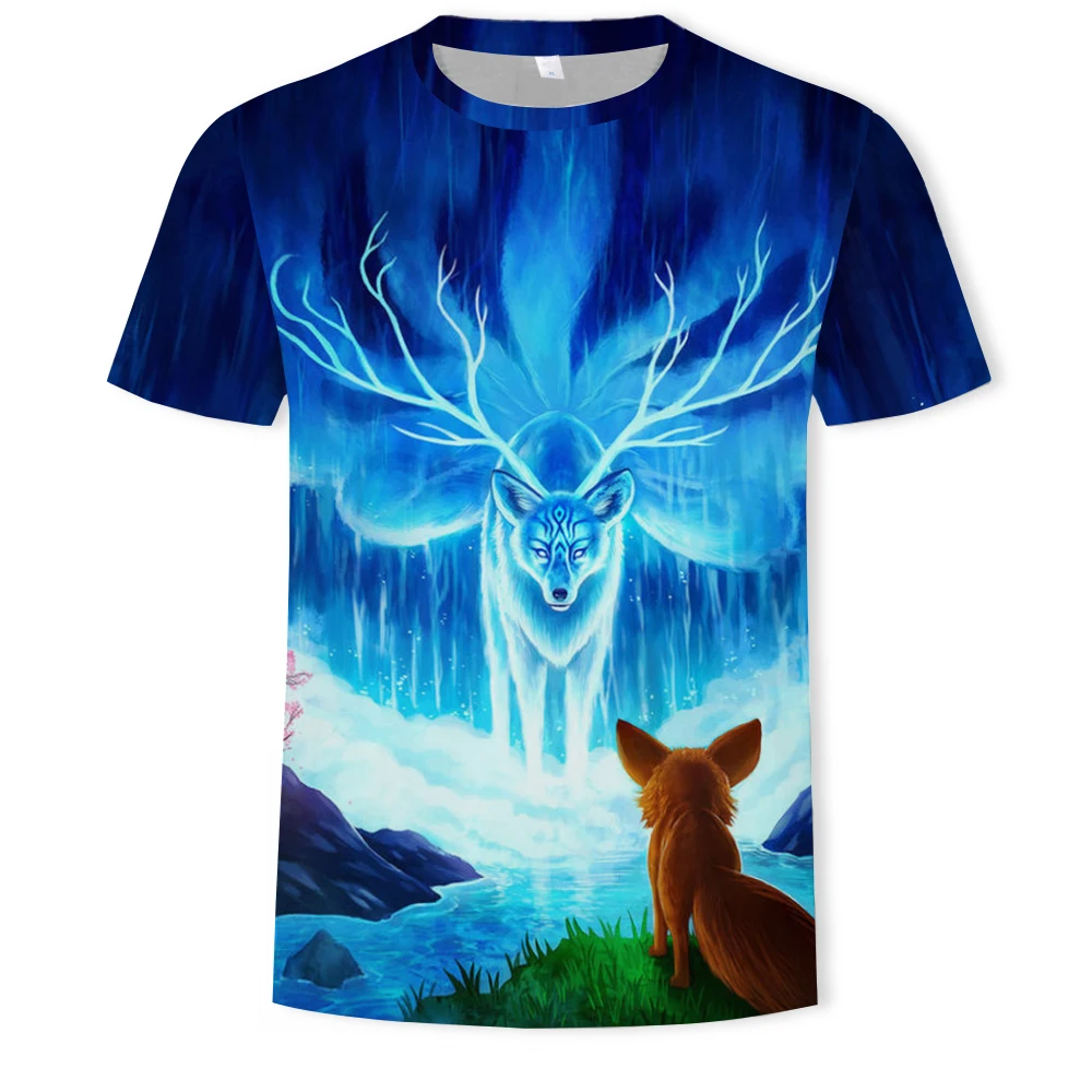 Nine-tailed fox Graphic T-shirt 3D printing Fox and Wolf Men's T-shirt Fairy Tail Outdoor casual shirt short-sleeved summer new
Nine-tailed fox Graphic T-shirt 3D printing Fox and Wolf Men's T-shirt Fairy Tail Outdoor casual shirt short-sleeved summer new