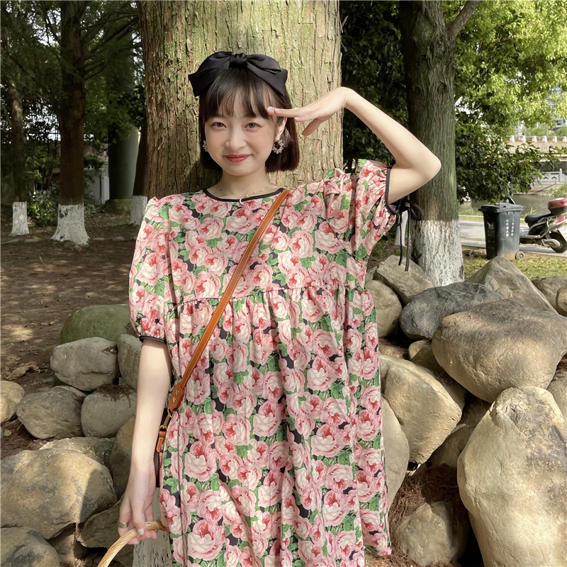 Women Dress Summer New Mori Prairie Chic Loose Sweet Floral Dress Female Round Neck Short Sleeve Princess Party Dresses Mujer
Women Dress Summer New Mori Prairie Chic Loose Sweet Floral Dress Female Round Neck Short Sleeve Princess Party Dresses Mujer