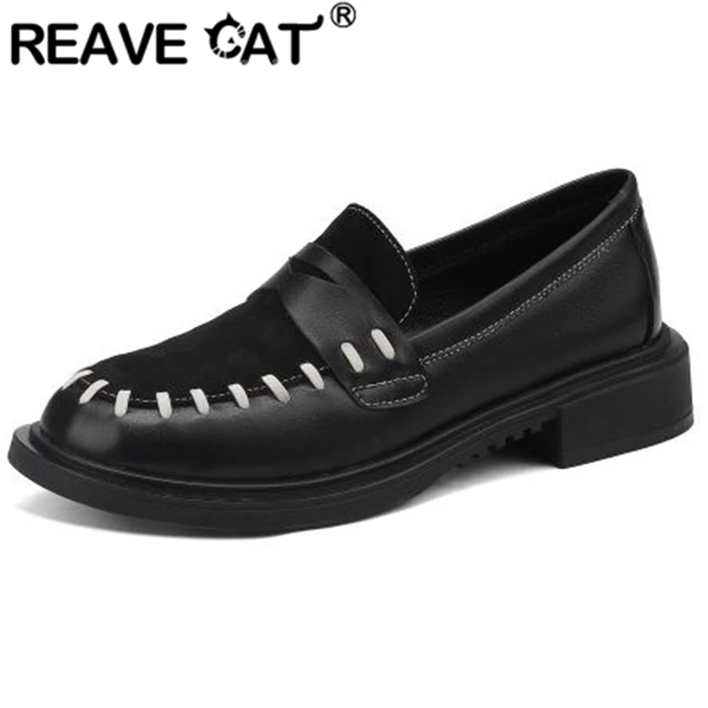 Женские замшевые лоферы с круглым носком REAVE CAT, весенние повседневные Лоферы размеров 34-39 на среднем каблуке бежевого и черного цветов, 2022
Женские замшевые лоферы с круглым носком REAVE CAT, весенние повседневные Лоферы размеров 34-39 на среднем каблуке бежевого и черного цветов, 2022