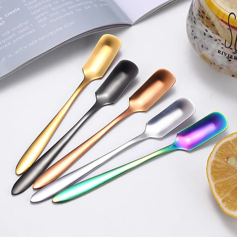 6 Pcs Stainless steel coffee colored hotel restaurant dessert ice cream cake spoon Creative Square head scoop
6 Pcs Stainless steel coffee colored hotel restaurant dessert ice cream cake spoon Creative Square head scoop