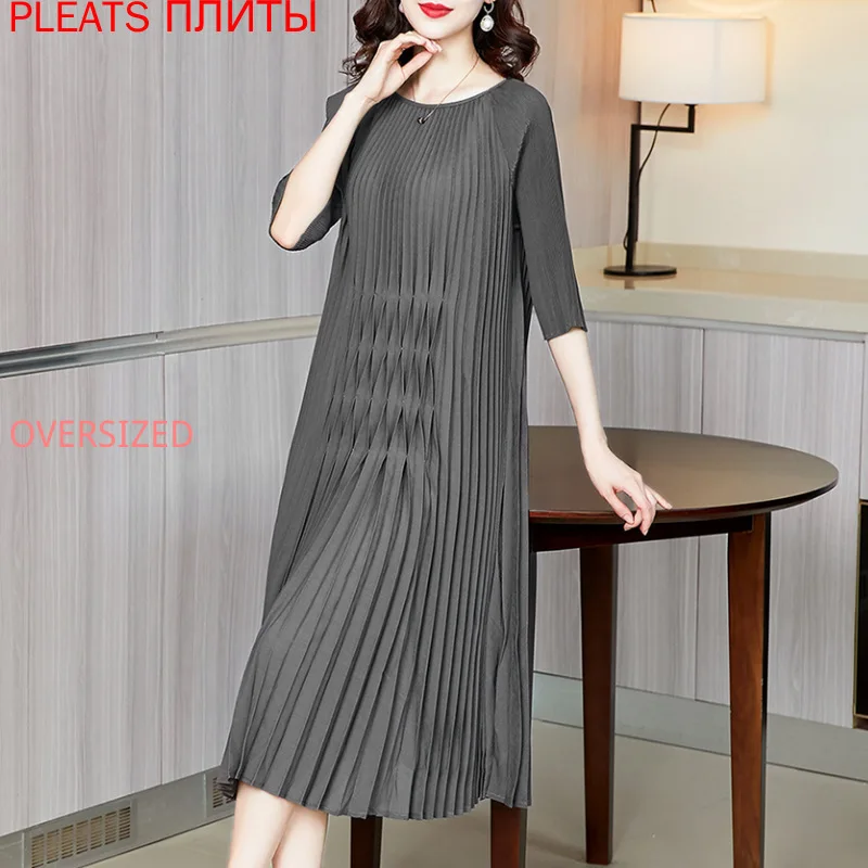 Miyake Pleated Dress 2022 Summer Korean Version of the Large Size Lady's Slim Dress Pleats Vestido De Mujer Robes Robe Femme
Miyake Pleated Dress 2022 Summer Korean Version of the Large Size Lady's Slim Dress Pleats Vestido De Mujer Robes Robe Femme