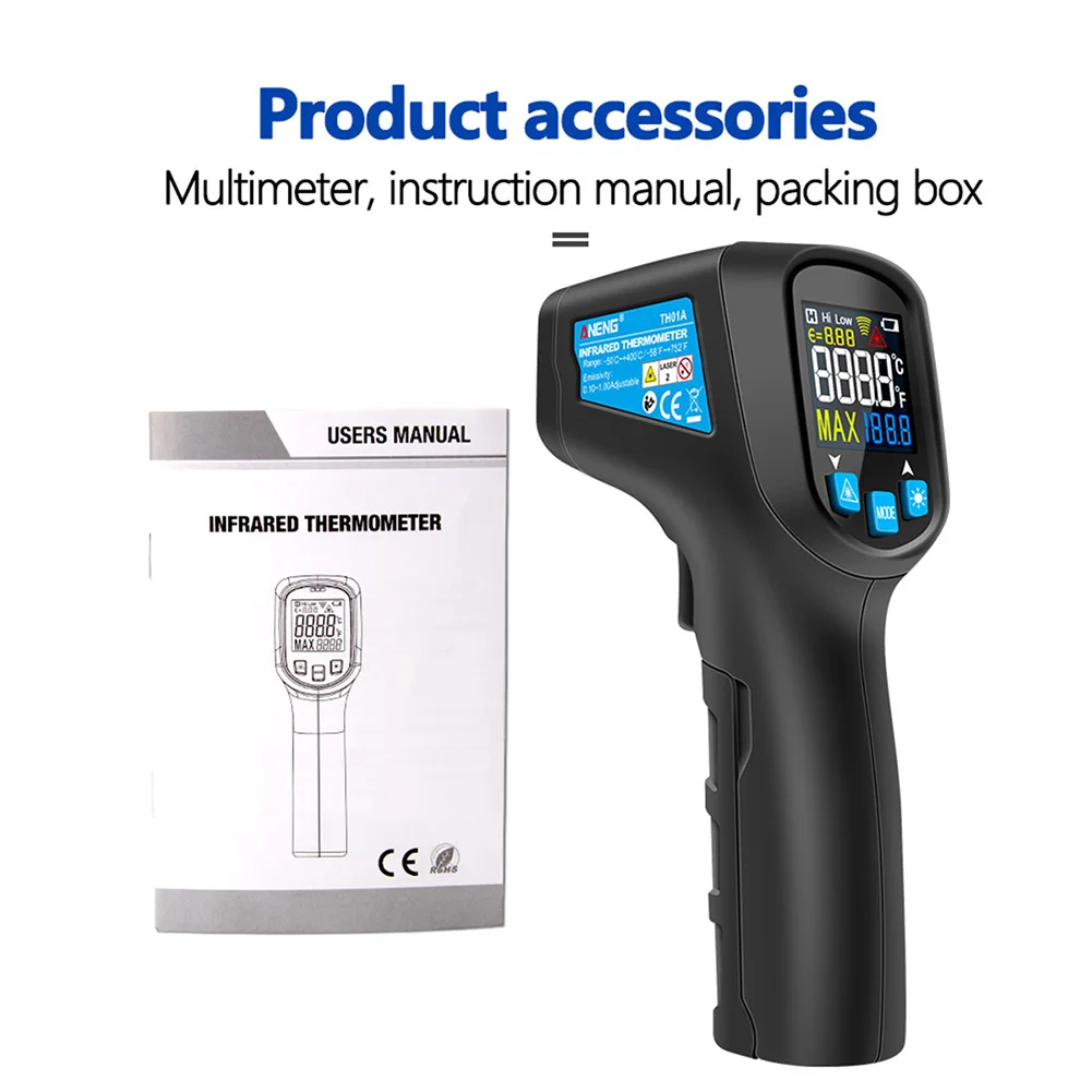 Non Contact Loud Alarm Infrared Thermometer Kitchen Backlight Baking Accurate BBQ Meat LCD Digital ABS For Cooking Handheld Home
Non Contact Loud Alarm Infrared Thermometer Kitchen Backlight Baking Accurate BBQ Meat LCD Digital ABS For Cooking Handheld Home
