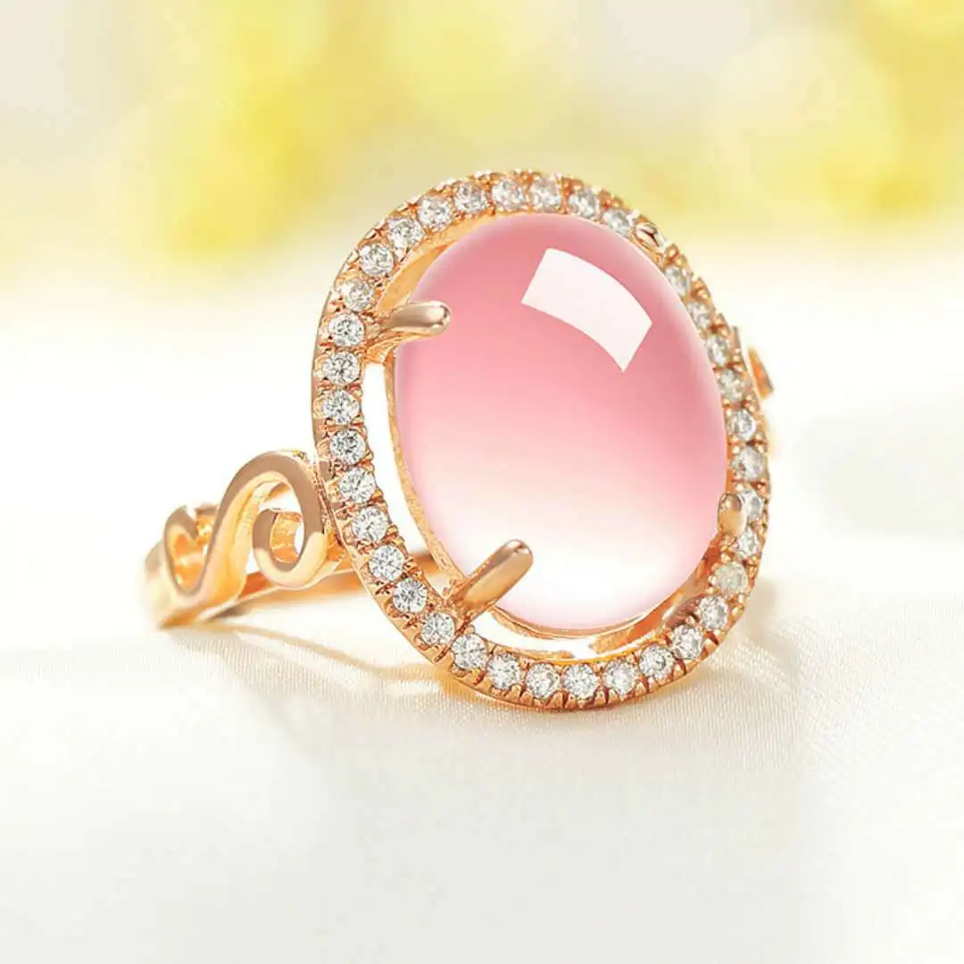 Natural Pink Chalcedony Hand-carved Water Drop Jade Ring Fashion Boutique Jewelry Men and Women Accessories Adjustable Opening
Natural Pink Chalcedony Hand-carved Water Drop Jade Ring Fashion Boutique Jewelry Men and Women Accessories Adjustable Opening