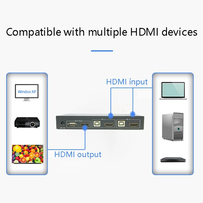 IT-Well HD HDMI USB Switch, 2-Port 4K HDMI KVM Switch with Audio Interface Desktop Control Converter
IT-Well HD HDMI USB Switch, 2-Port 4K HDMI KVM Switch with Audio Interface Desktop Control Converter