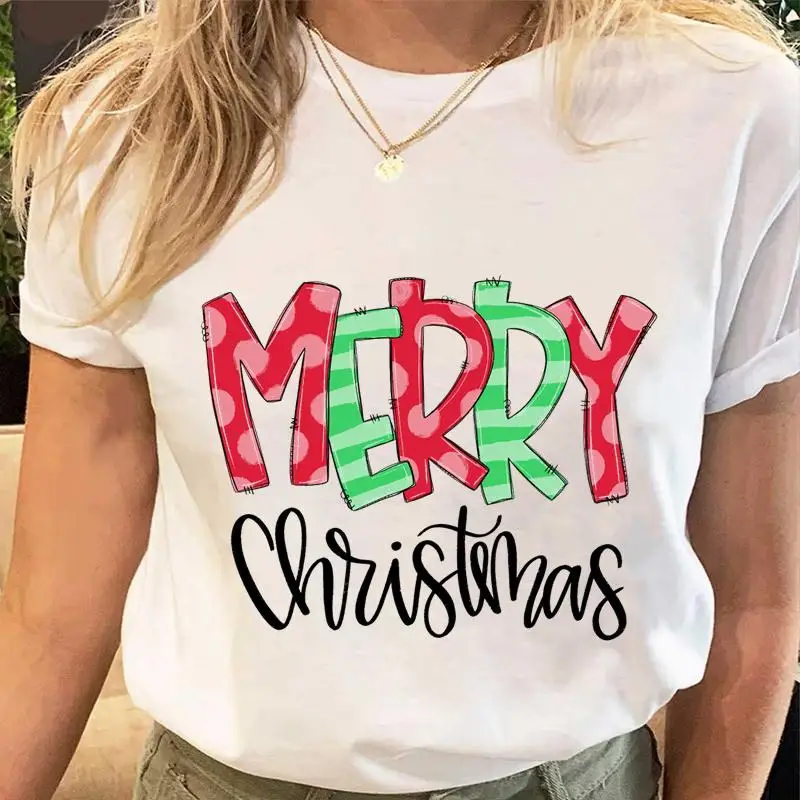 Christmas Women Holiday Tshirt Female Clothes Tops Letter Lovely O-neck Fashion Cartoon Print Tees New Year Graphic T-Shirt
Christmas Women Holiday Tshirt Female Clothes Tops Letter Lovely O-neck Fashion Cartoon Print Tees New Year Graphic T-Shirt