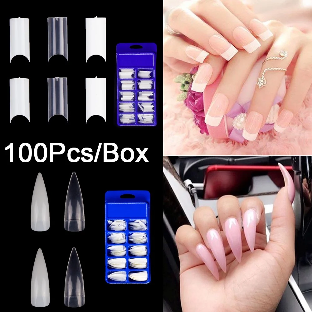 100Pcs/Box French False Nails Stiletto Fake Nail Long Acrylli Art Nail Salon C Curve 10 Size Nail Tips
100Pcs/Box French False Nails Stiletto Fake Nail Long Acrylli Art Nail Salon C Curve 10 Size Nail Tips