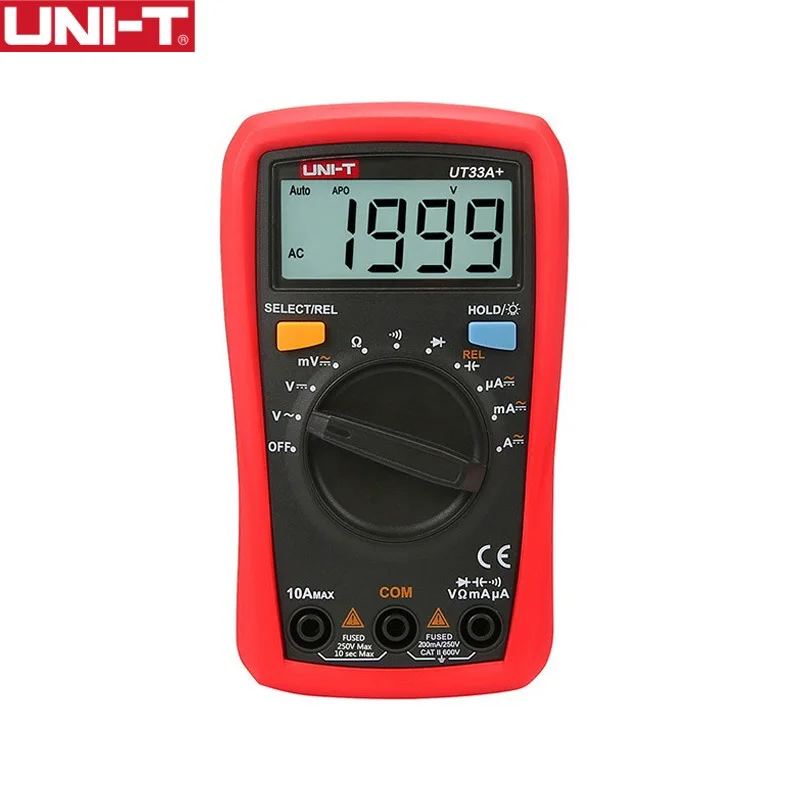 UNI-T Digital Display Multimeter Palm Size Backlight UT33A+ Multimeter LCD AC DC +2mF Capacitance LCD High Precision Tester
UNI-T Digital Display Multimeter Palm Size Backlight UT33A+ Multimeter LCD AC DC +2mF Capacitance LCD High Precision Tester