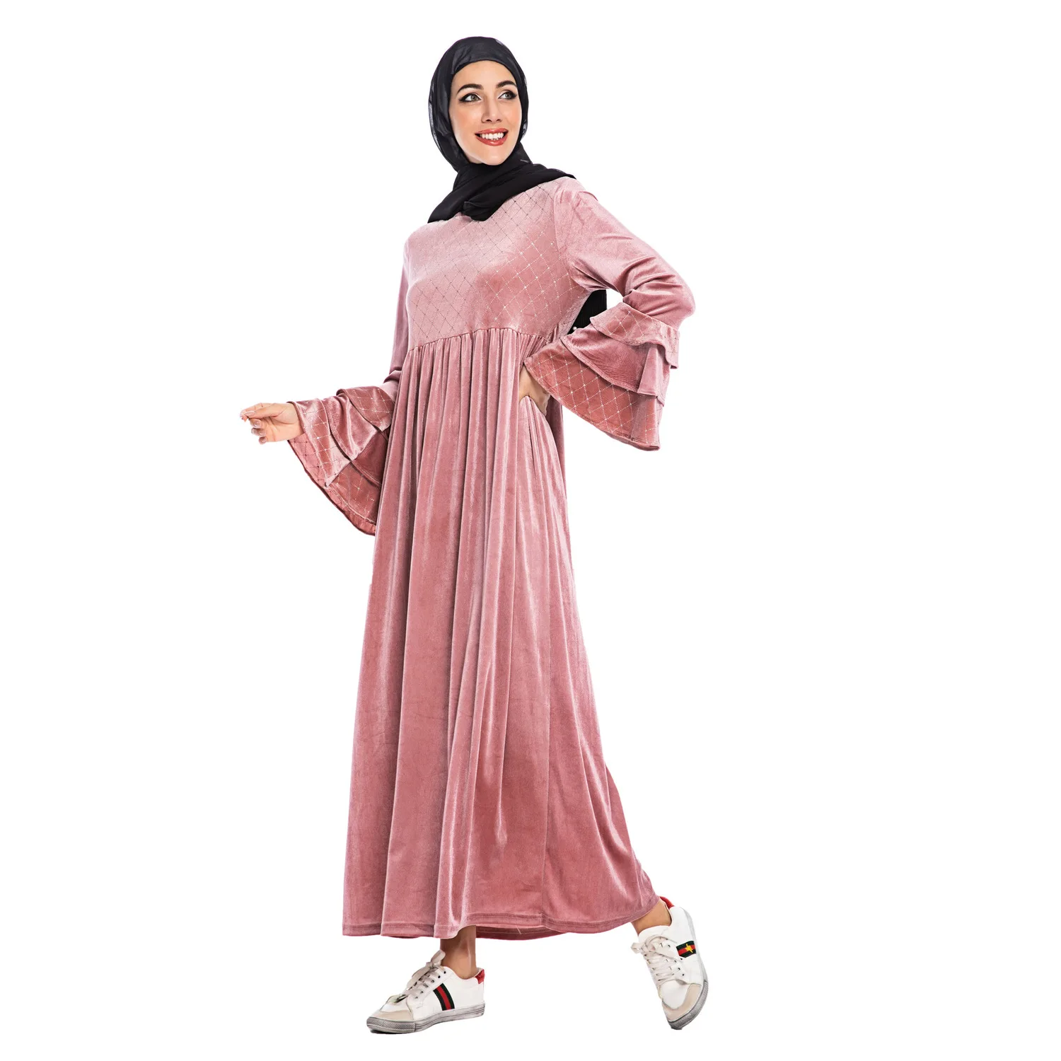 Elegnat Muslim Velvet Abaya Maxi Dress Long Robe Gowns Kimono Winter Ramadan Eid Islamic Prayer Tesettur Elbise Worship Service
Elegnat Muslim Velvet Abaya Maxi Dress Long Robe Gowns Kimono Winter Ramadan Eid Islamic Prayer Tesettur Elbise Worship Service