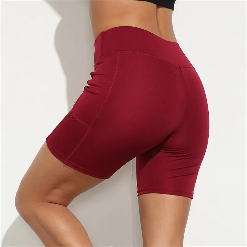 6 colors Women Fitness Shorts Pocket Workout Sport Shirts Exercise Seamless Leggings Female GYM Yoga Short Leggins Femme | Спорт и