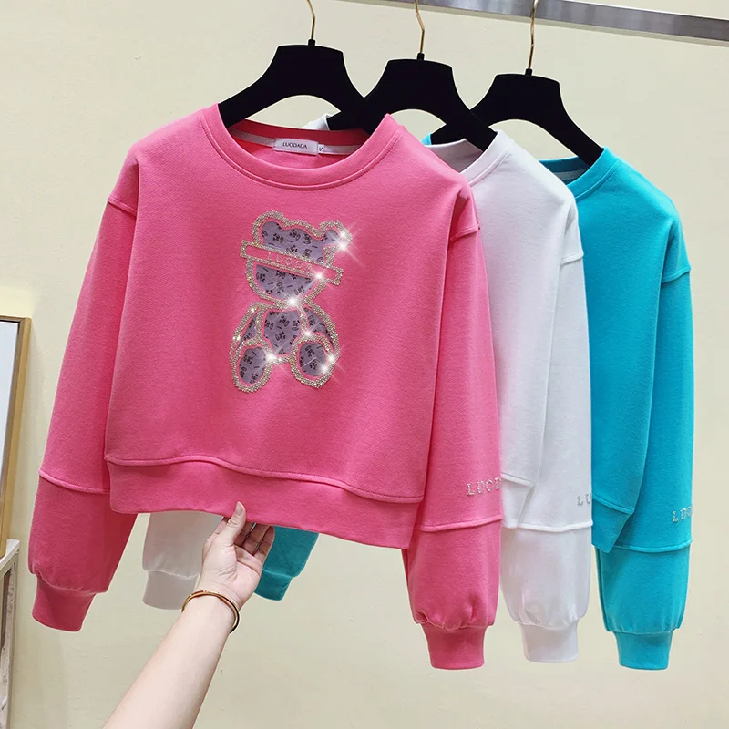 Autumn High Street Hot Drilling Bear Sweatshirt O-Neck Letter Pullover Tops Moletom Feminino 2021
Autumn High Street Hot Drilling Bear Sweatshirt O-Neck Letter Pullover Tops Moletom Feminino 2021