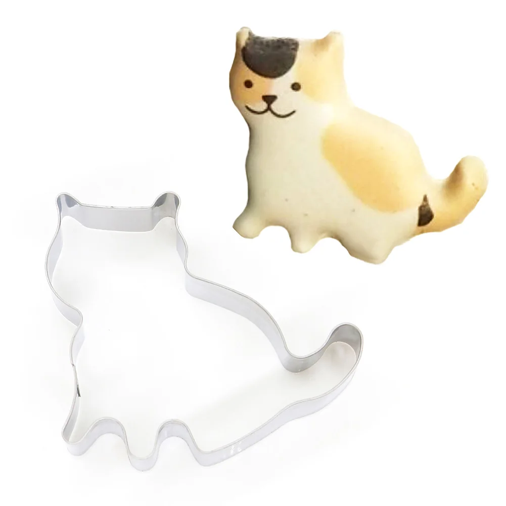 

5pcs Cookie Cutters Moulds Stainless Steel Cute Animal Cat Shape Biscuit Mold DIY Fondant Pastry Decorating Baking Kitchen Tools