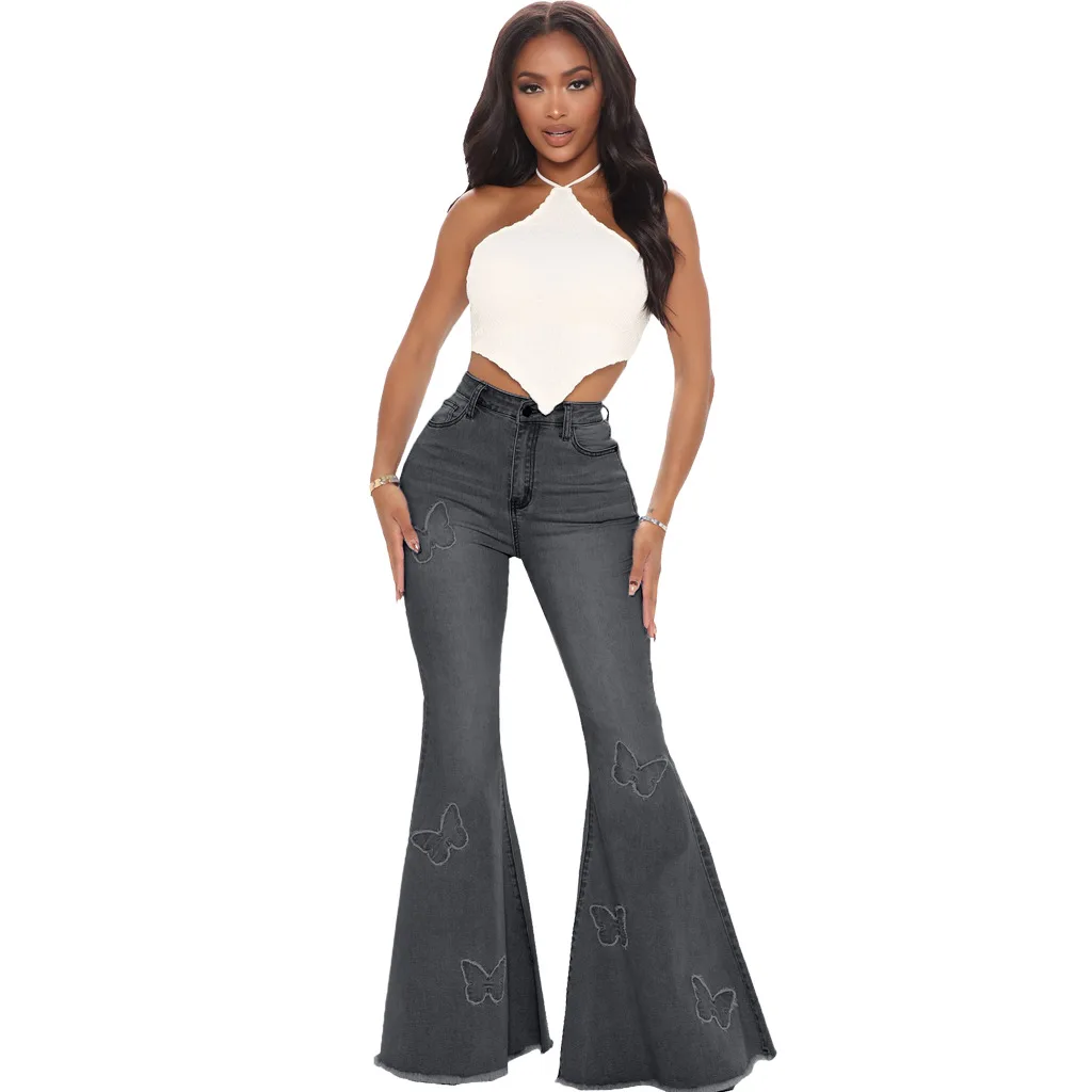 Women's Flare Jean Mid Rise Bell Bottom Wide Leg Denim Pants Flared Pants Trousers
Women's Flare Jean Mid Rise Bell Bottom Wide Leg Denim Pants Flared Pants Trousers