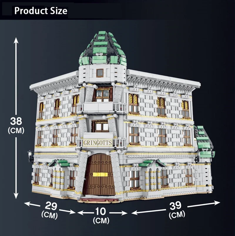 City Streetview Diagon Alley Bank Building Blocks Sets Diagon Alley Gringotts Bank bricks Model Toys Kids Birthday Gifts
City Streetview Diagon Alley Bank Building Blocks Sets Diagon Alley Gringotts Bank bricks Model Toys Kids Birthday Gifts