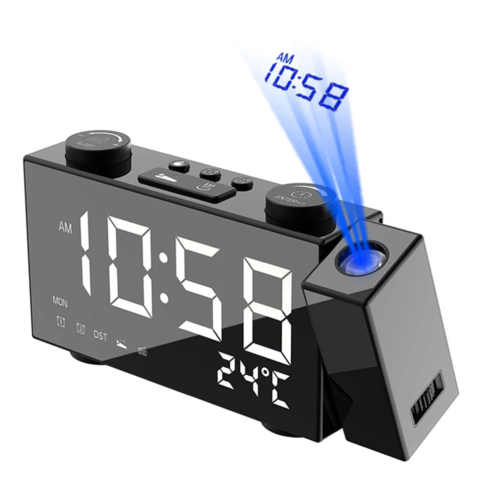 USB многофункциональные цифровые проекционные часы радио Светодиодный дисплей электронные часы (черный)
USB многофункциональные цифровые проекционные часы радио Светодиодный дисплей электронные часы (черный)
