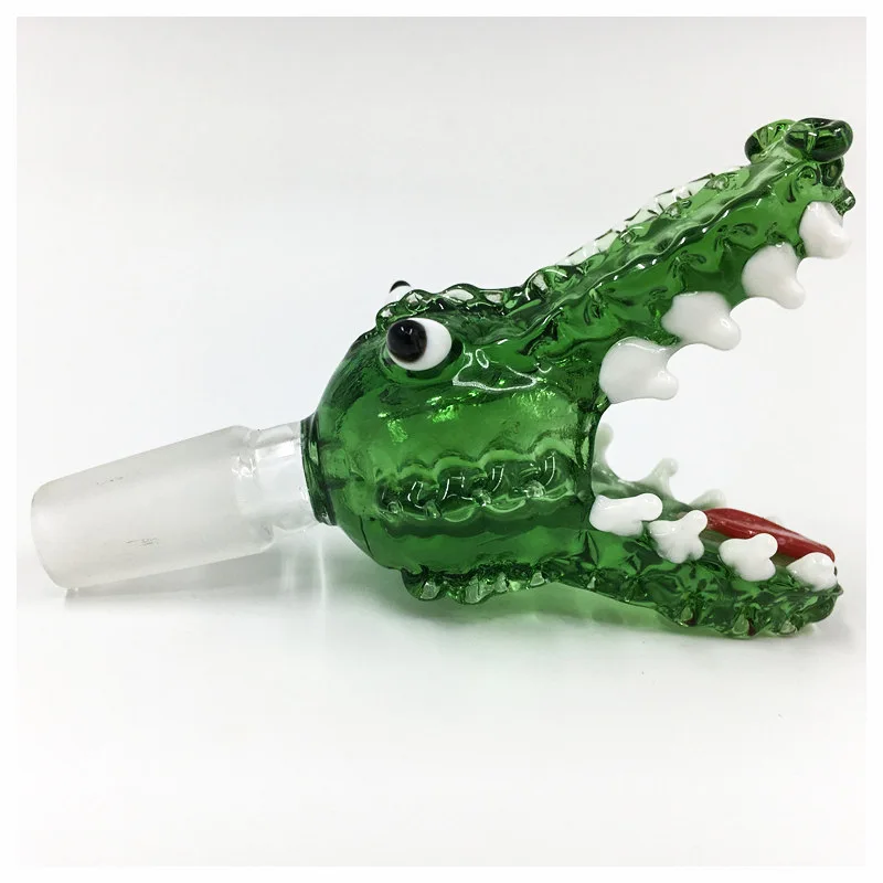 

Mini Glass Bowl 14mm/18mm Joint Size Male Crocodile Mouth Shape Smoking Adapter Attachment for Oil Rigs Bubbler Water Bong