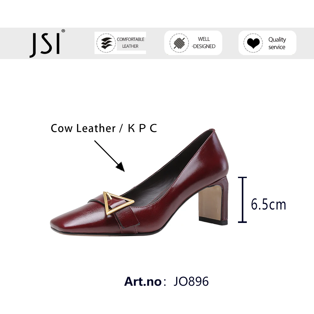 JSI Pumps Woman Shallow Square Toe Metal Decoration Genuine Leather High Square Heel Dress Office Lady Shoes JO896
JSI Pumps Woman Shallow Square Toe Metal Decoration Genuine Leather High Square Heel Dress Office Lady Shoes JO896