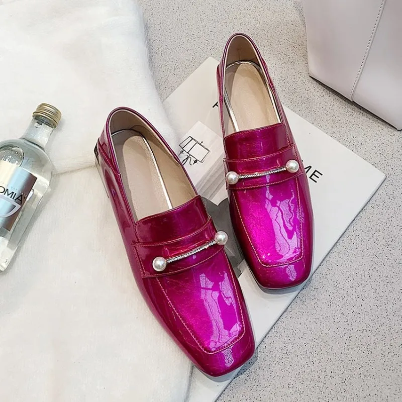 OLOMLB Womens Low Heel Patent Leather Pearls Rhinestones Loafer Square Toe Casual Shoes New Slip on OL Career 3Colors Fashion
OLOMLB Womens Low Heel Patent Leather Pearls Rhinestones Loafer Square Toe Casual Shoes New Slip on OL Career 3Colors Fashion